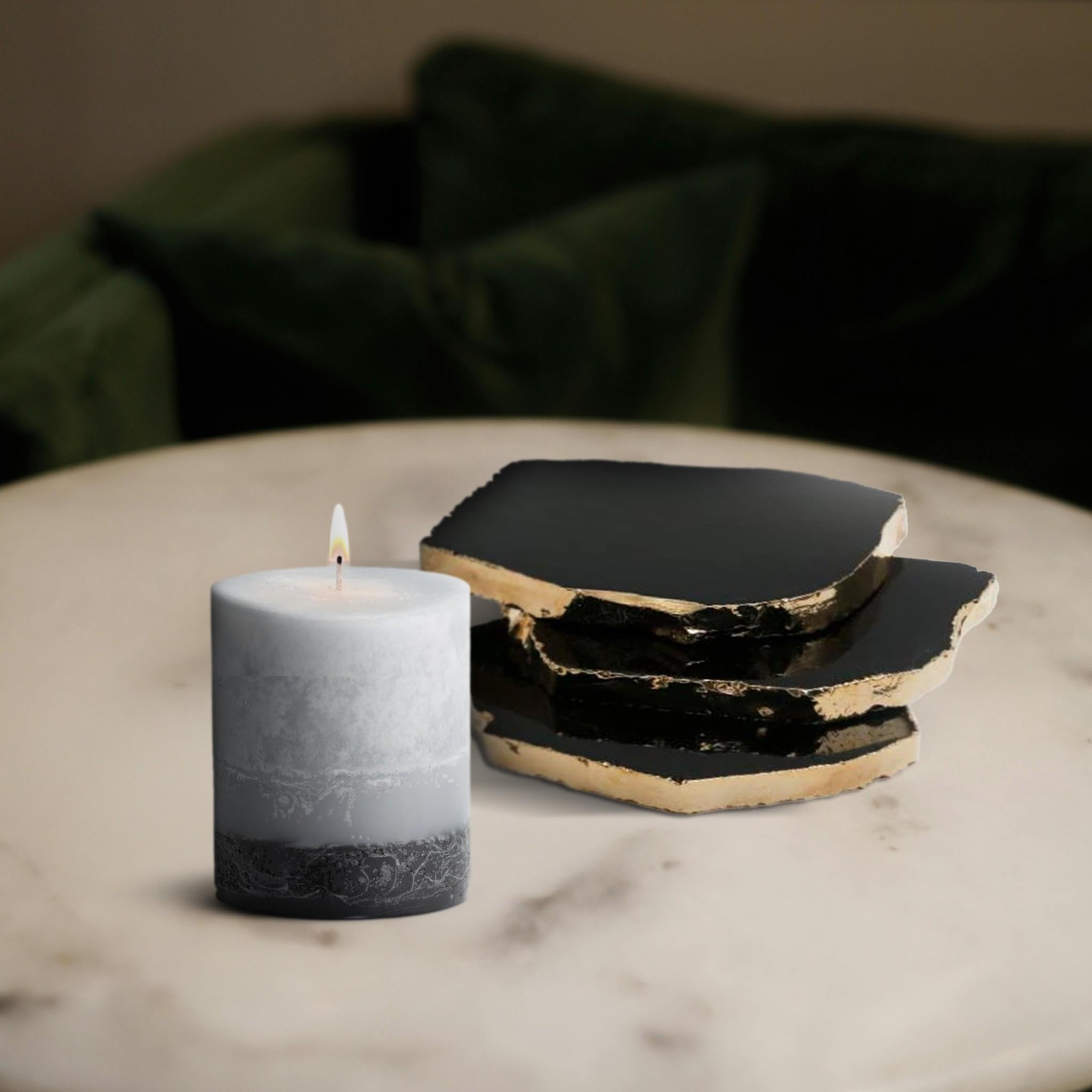 Premium L'Homme Scented Pillar Candles Set - 6 Pack (6x24 Inches) for Home Decor, Wedding Centerpieces & Romantic Ambiance