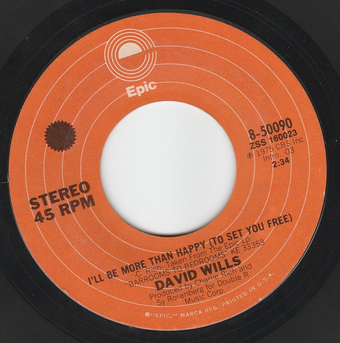 45 Vinyl Record - From Barrooms To Bedrooms / I'll Be More Than Happy (To Set You Free) - 7 Inch 45 RPM Single - Perfect for Vintage Music Collectors & Retro Home Decor