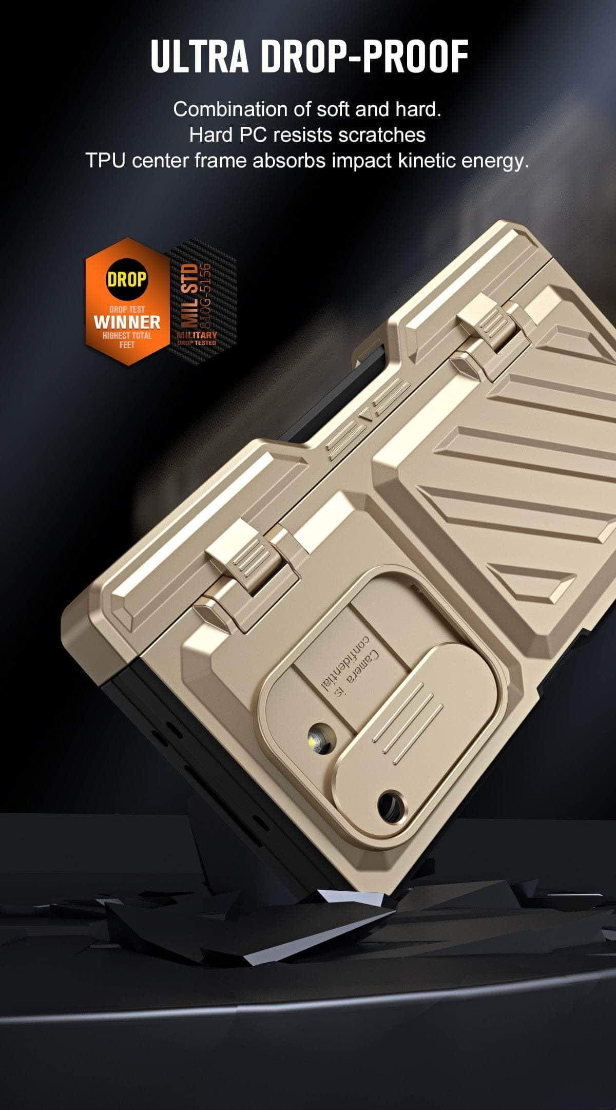 Samsung Galaxy Z Fold 4 Rugged Armor Case with S Pen Holder | Shockproof Protective Cover for Work, Travel & Outdoor Activities