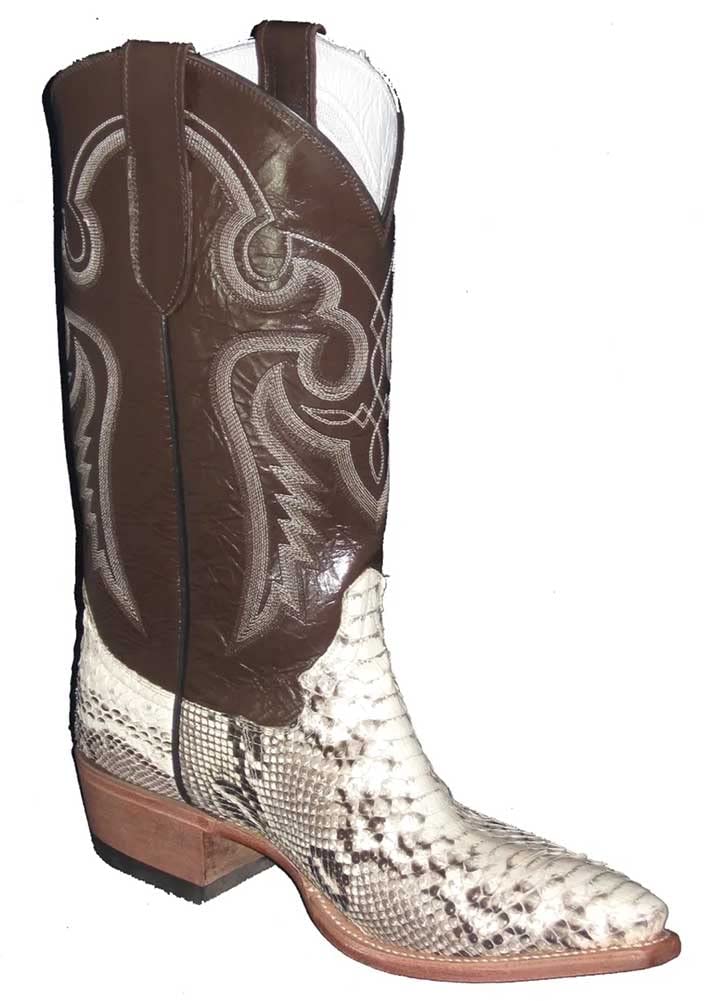 Cowtown Boots Men's Western Python Backcut Grey-Black Cowboy Boots - Perfect for Rodeo, Country Dancing & Western Fashion