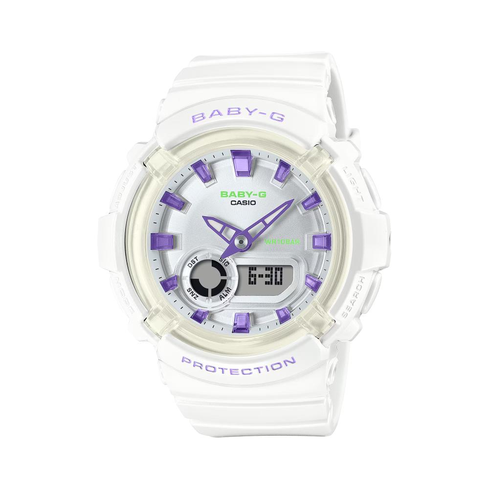 Casio Baby-G BGA-280DN-7ADR Analog Digital Women's Watch with White Resin Strap - Sporty & Stylish for Active Women, Gym, Running, Outdoor Activities