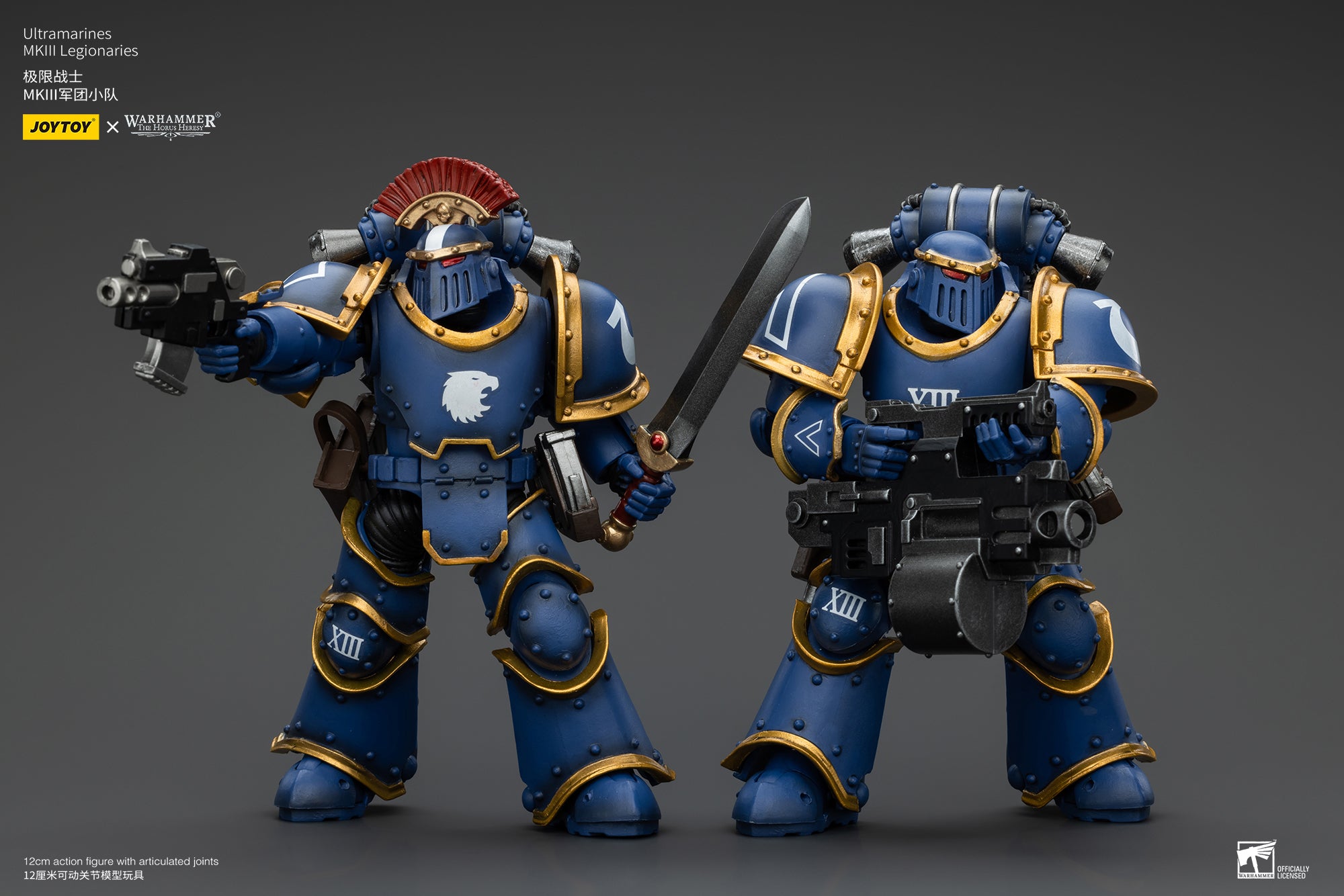 JOYTOY 1/18 Scale Warhammer The Horus Heresy Ultramarines Legion MKIII Tactical Squad Action Figures - Collectible Military Model Toys for Display, Gaming & Warhammer 40K Fans