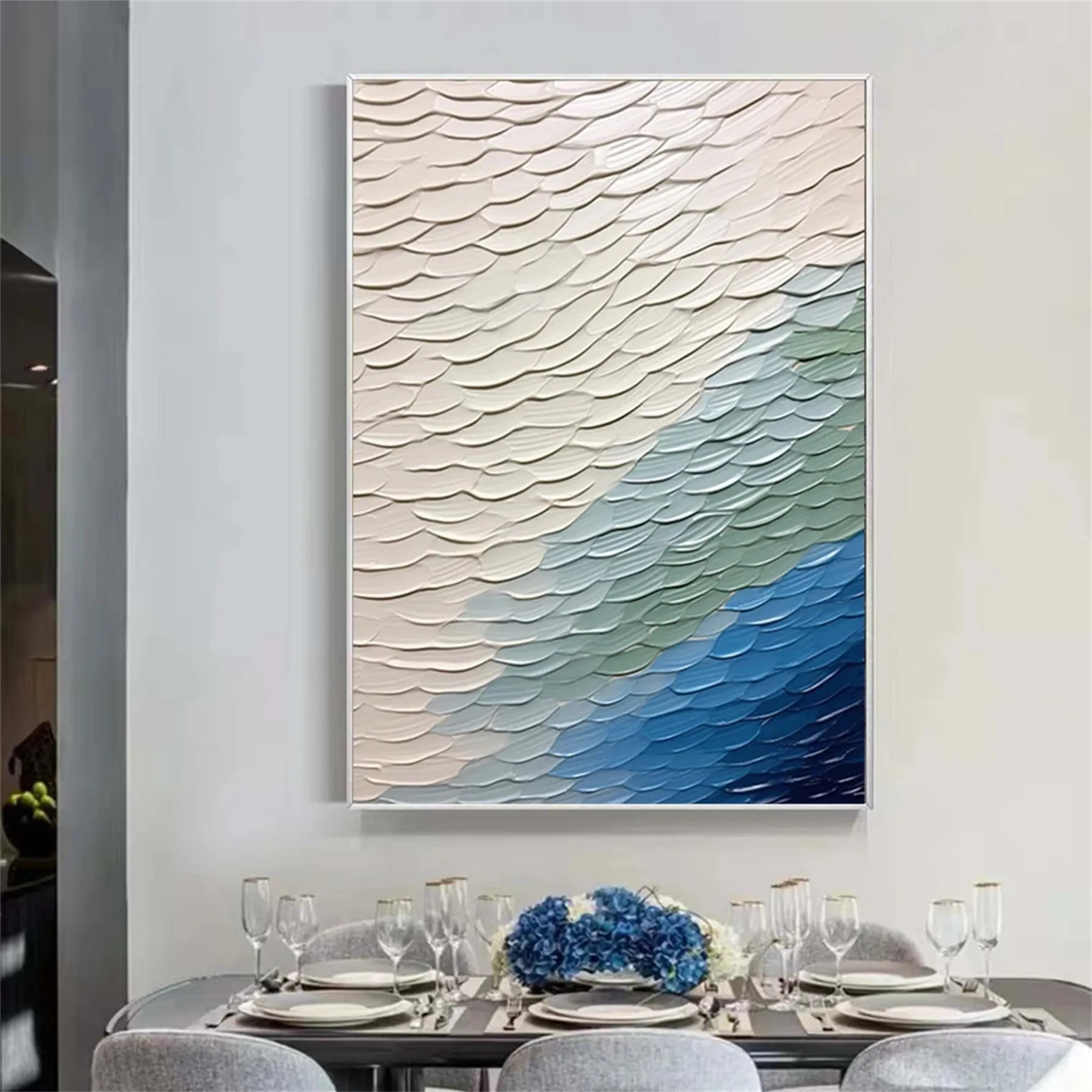 Ocean and Sky Painting #OS 119 - Handmade Seascape Wall Art for Home & Office Decor | Perfect for Living Room, Bedroom, or Beach House