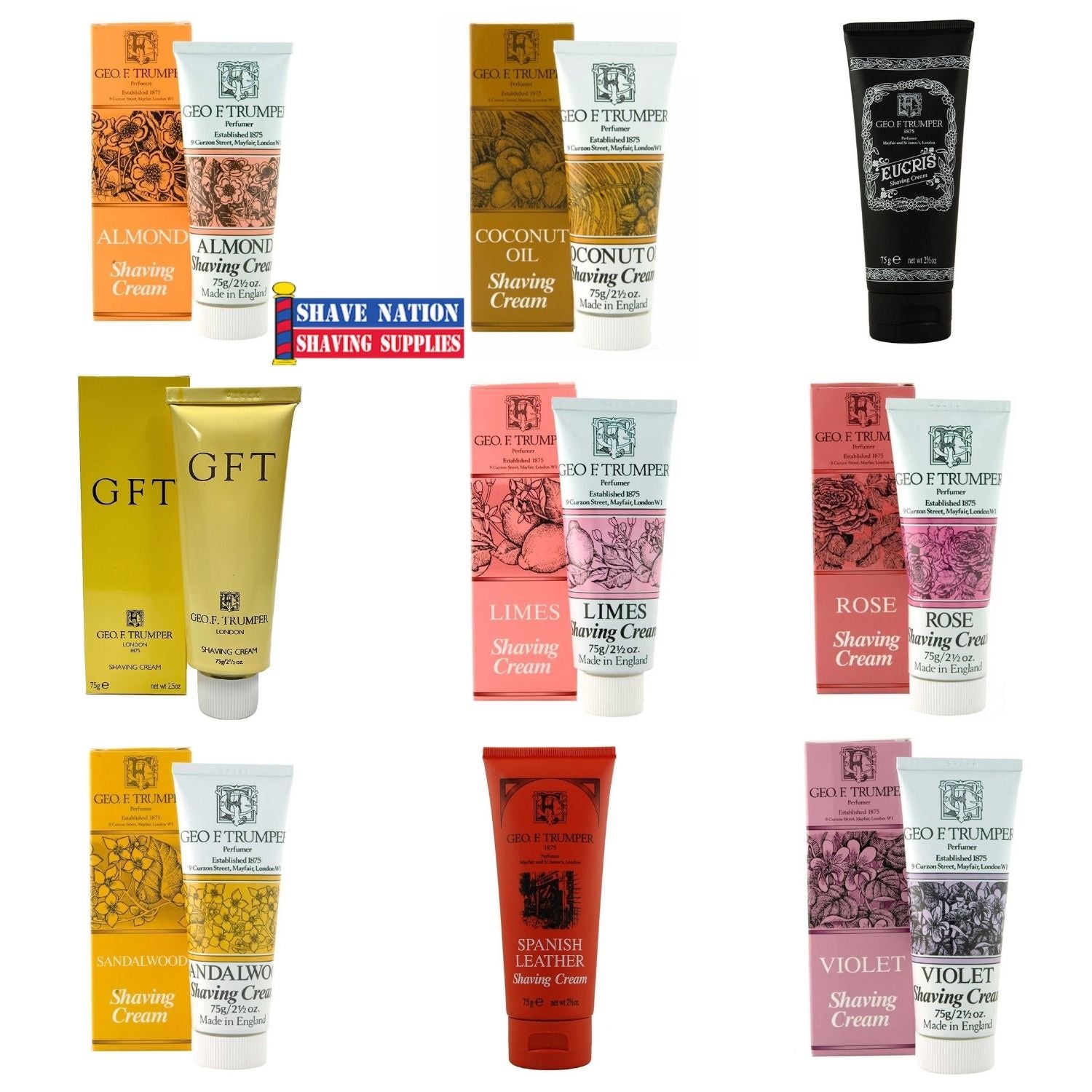 Geo F Trumper Luxury Shaving Cream Tube for Men - Premium British Grooming for Sensitive Skin - Perfect for Travel & Daily Shaving Routine
