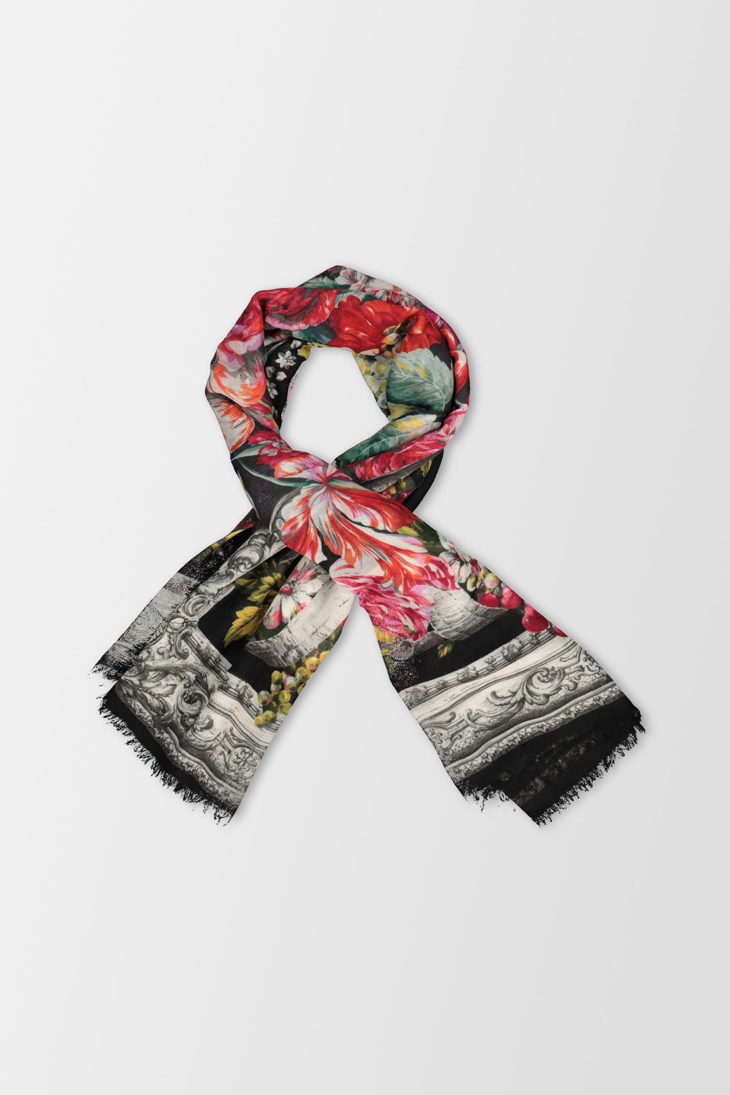 Mantero Black Archivo N48 1 - Premium Italian Silk Scarf for Women | Elegant Fashion Accessory for Office, Party & Special Occasions