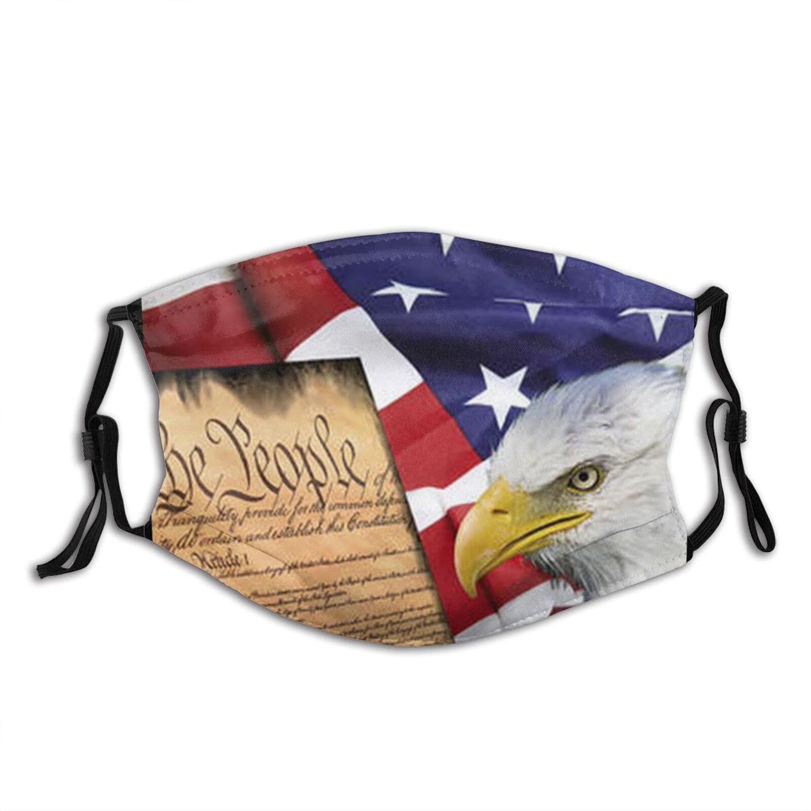 American Flag Patriotic Face Mask with Filter Pocket - Washable & Reusable Bandana & Balaclava Mask - Includes 2 Filters - Perfect for Outdoor Activities, Sports & Patriotic Events