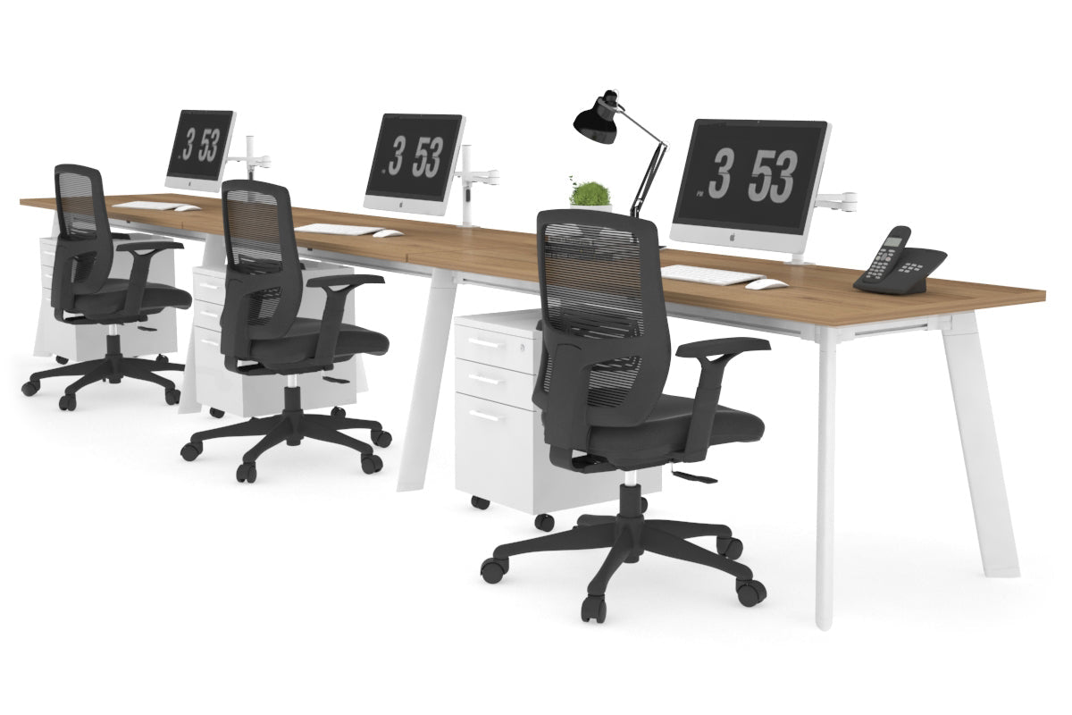 Switch 3-Person Office Workstation Desk [1800L x 700W] - Ideal for Collaborative Workspaces, Home Offices & Coworking Environments