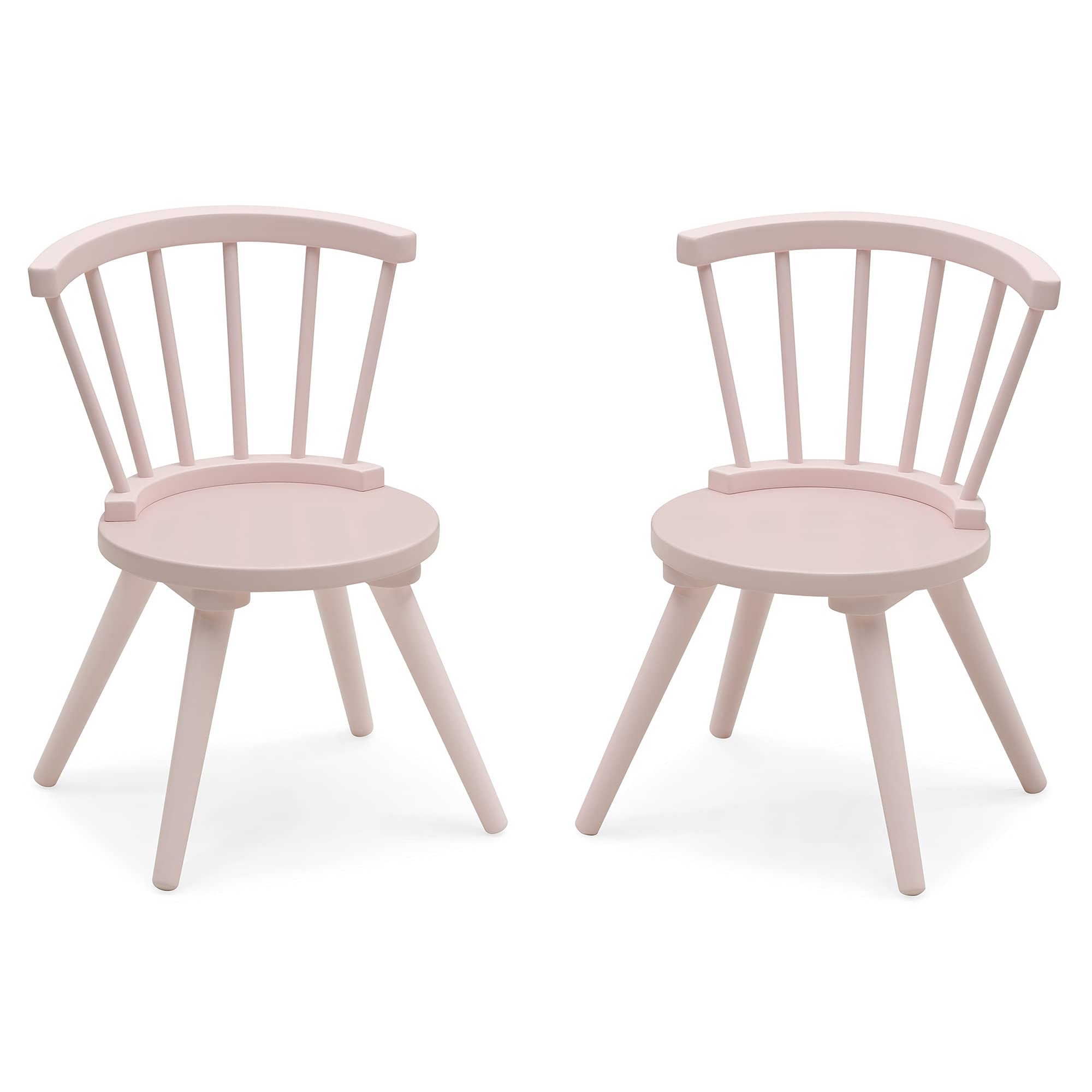 Delta Children Windsor 2-Piece Chair Set, Blush Pink - Kids Dining Chairs for Girls & Boys, Sturdy Wooden Seating for Bedroom, Playroom & Kitchen - Perfect for Family Meals & Playtime