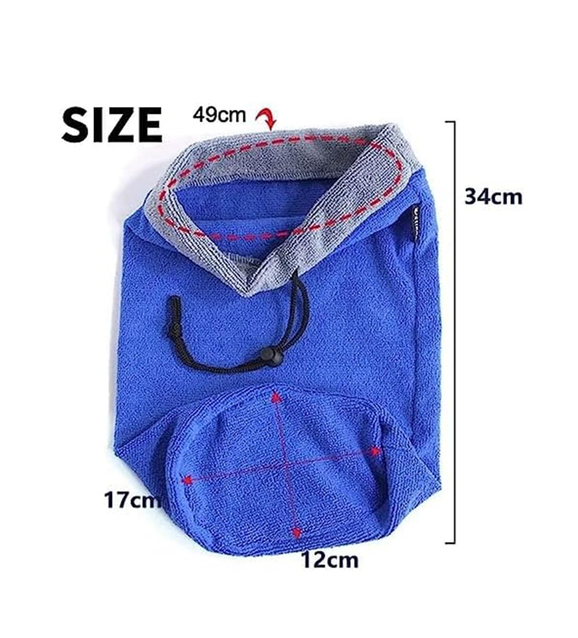 2PC Ferret Bath Towel Bag - Super Absorbent & Quick Drying Small Animal Bathrobe with Adjustable Drawstring for Ferrets, Chinchillas, Guinea Pigs (Blue & Grey) - Perfect for Post-Bath Drying & Cage Comfort