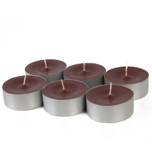 144-Piece Large Tealight Candles in Brown - Long Burning Unscented Tea Lights for Weddings, Parties, Home Decor & Relaxation