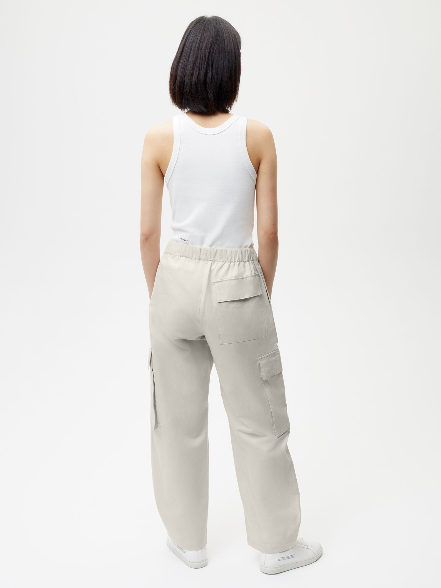 Women's Organic Cotton Linen Cargo Pants - Comfortable & Stylish Casual Pants for Outdoor, Travel & Everyday Wear - Limestone