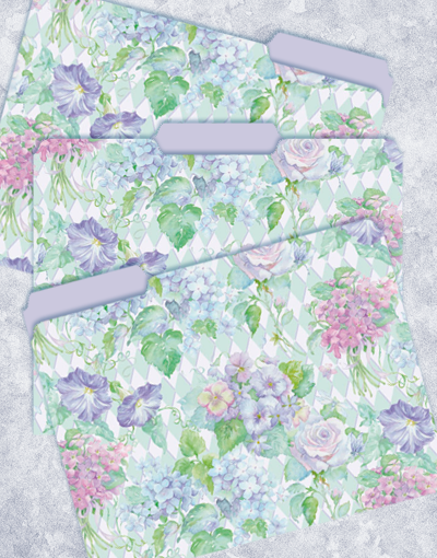 Colorful Harlequin Morning Glories File Folders - 6 Pack A4 Letter Size Hanging File Folders for Office Organization, School Supplies & Home Filing System