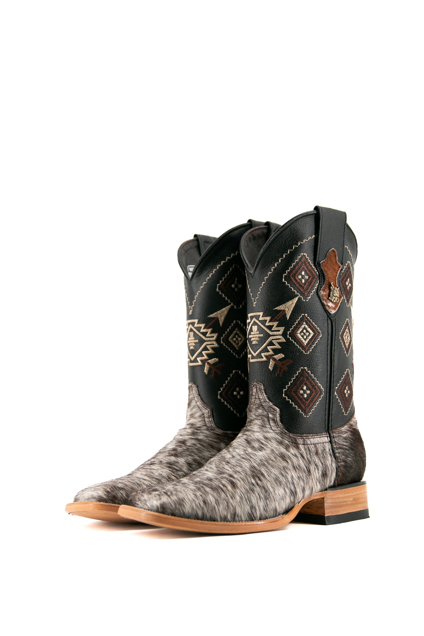 Authentic Men's Cowhide Square Toe Cowboy Boots - Size 7 Western Style Boots for Men | Perfect for Country Dancing, Rodeo Events & Casual Wear
