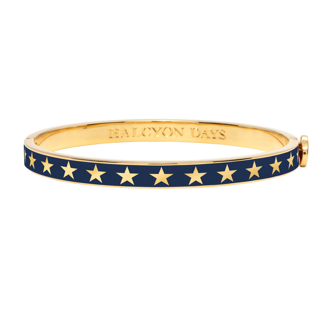 Star Skinny Enamel Bangle Bracelet - Blue Fashion Jewelry for Women | Perfect for Casual Wear, Parties & Gift Giving