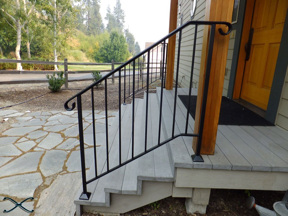 Iron X Handrail Picket #3 - Durable Wood or Composite Stair Railing System for Outdoor Steps, Deck & Porch Safety