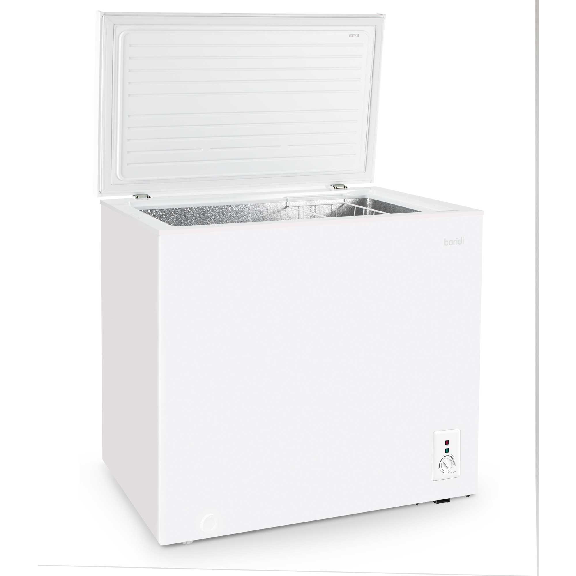 Baridi 5.0 cu ft Freestanding Chest Freezer - 142L Capacity, Adjustable Thermostat, Energy Efficient White Freezer for Home, Garage & Basement - Perfect for Bulk Food Storage & Meal Prep