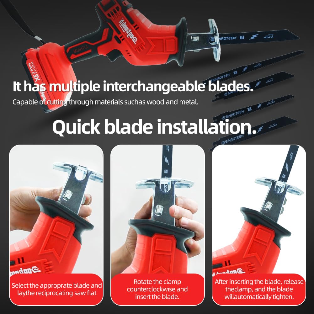 21V Cordless Saber Saw - Wood & Metal Cutter, Variable Speed for DIY Projects