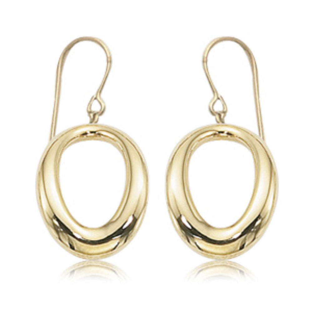 14K Gold Small Oval Dangle Drop Earrings for Women - Elegant Minimalist Jewelry Gift for Birthday, Anniversary & Special Occasions