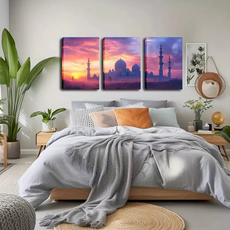3-Piece Magical Religious Landmark Wall Art Set - Framed Canvas Prints 40x60cm - High Quality Australian Made Wall Decor - Perfect for Living Room, Bedroom & Office Decor