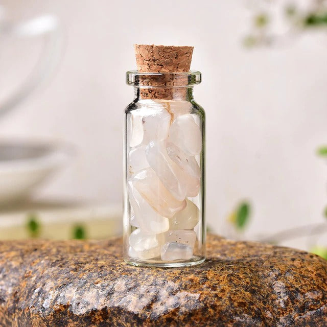 Fairy Crystals Mini Flask - Elegant Portable Glass Bottle for Essential Oils, Perfume & Liquids | Perfect for Travel, Gifts & DIY Beauty Products