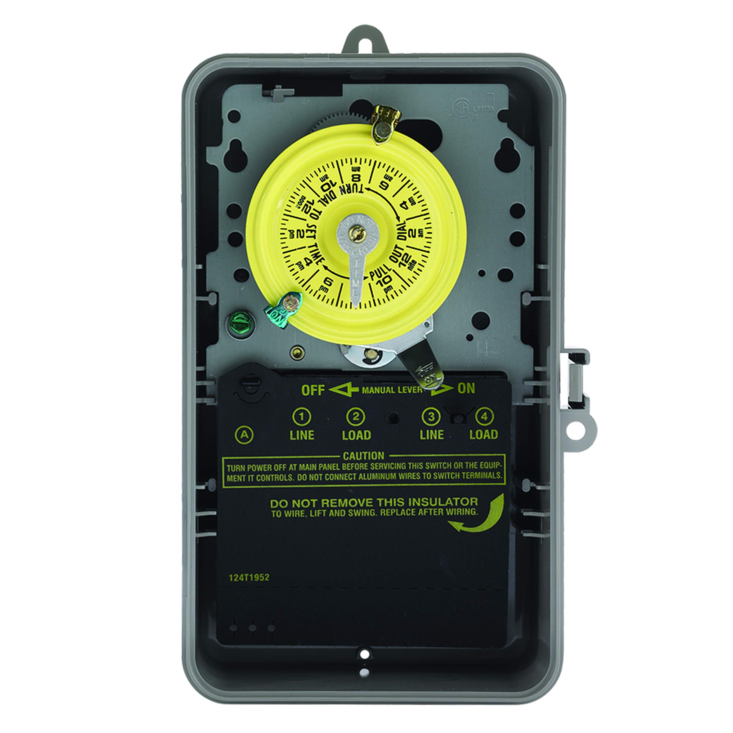 24-Hour Electromechanical Timer Switch DPST - Perfect for Home Appliances, Lighting Control & Industrial Equipment Automation