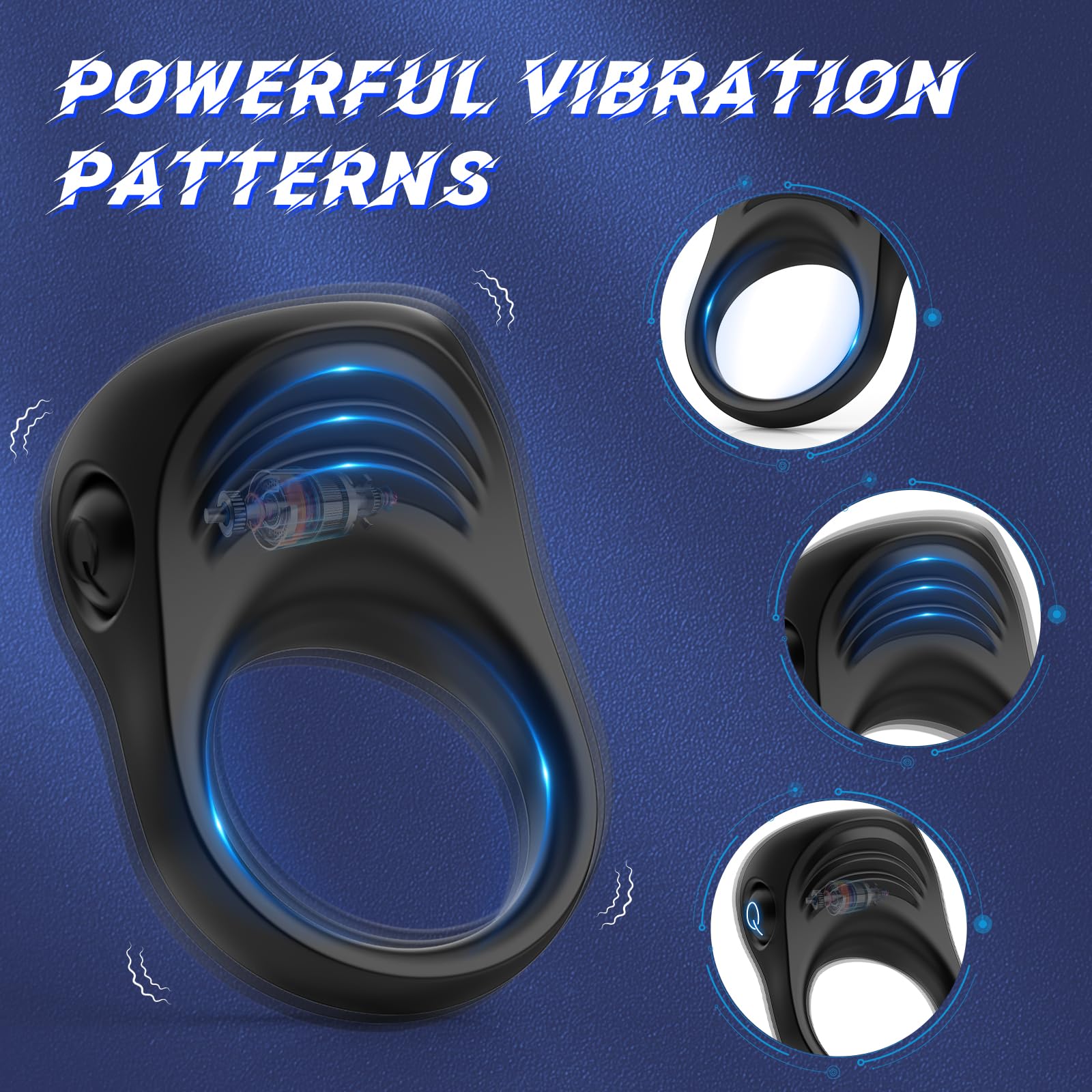 9-Size Silicone Vibrating Cock Ring Set for Stronger & Longer Erections - Stretchy Penis Rings for Men & Couples - Enhance Pleasure & Intimacy in Bedroom & Spice Up Your Sex Life