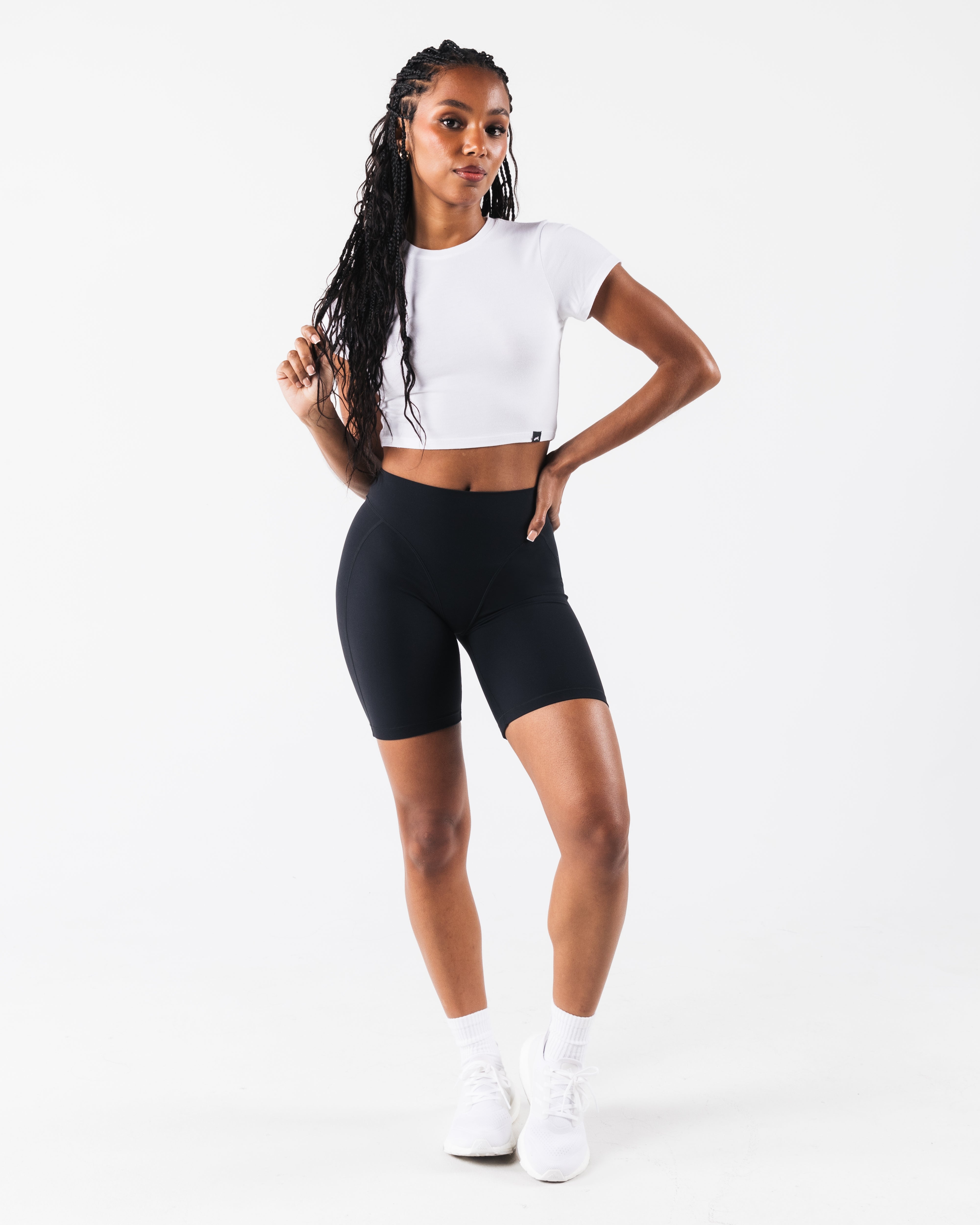 OT Crop Tee Women's Short Sleeve T-Shirt - White | Casual Summer Top for Streetwear & Outfits