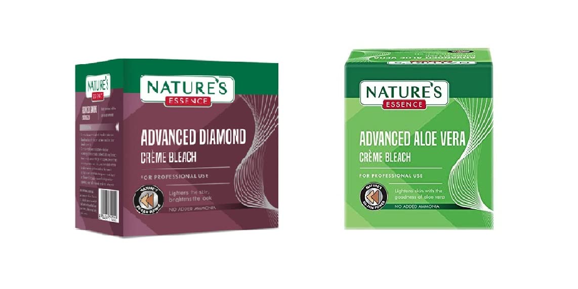 Diamond Bleach 500g & Advanced Aloe Vera Cream Bleach 210g - Professional Skin Lightening Kit for Face & Body | Safe for Sensitive Skin | At-Home Salon Treatment