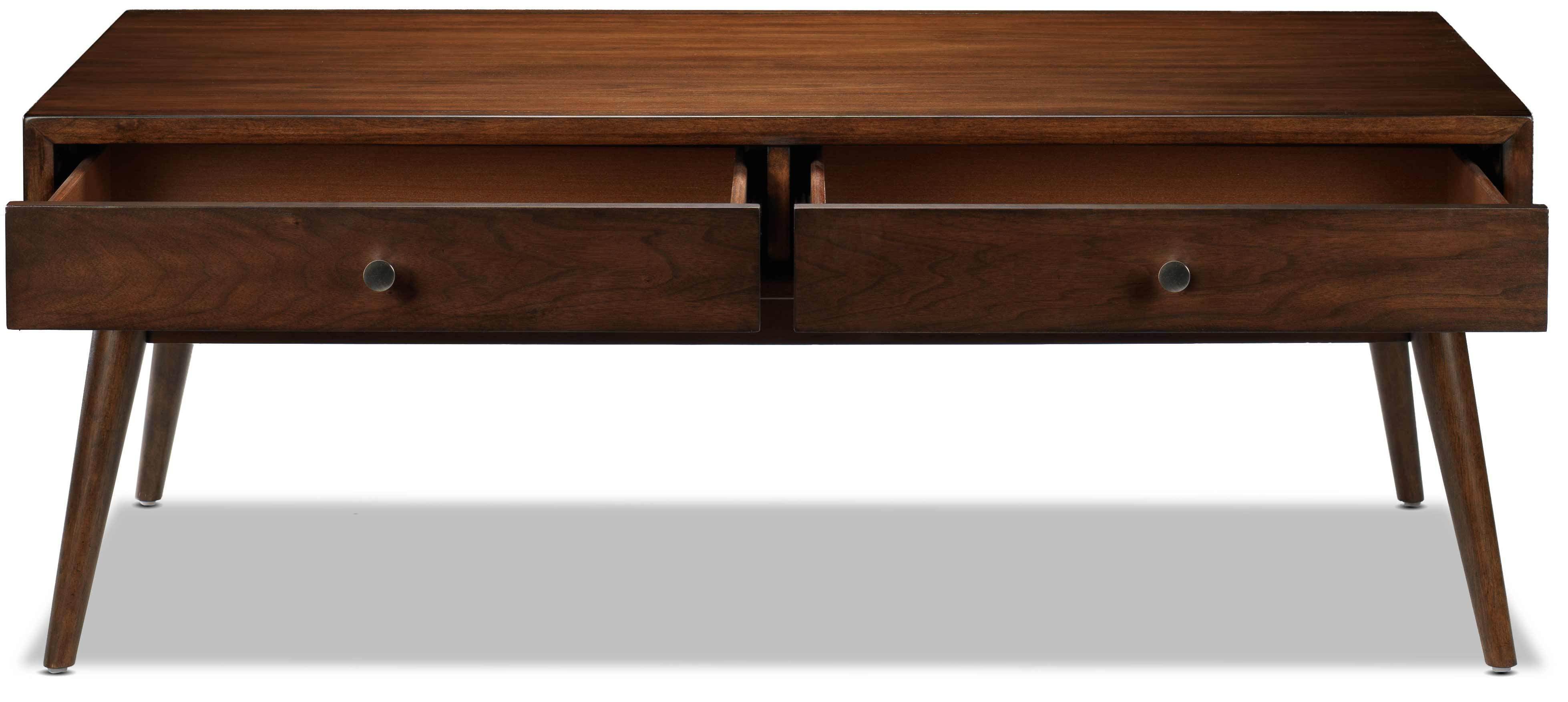 Boyton 48 Inch Walnut Coffee Table - Modern Living Room Center Table for Home Decor & Entertaining
