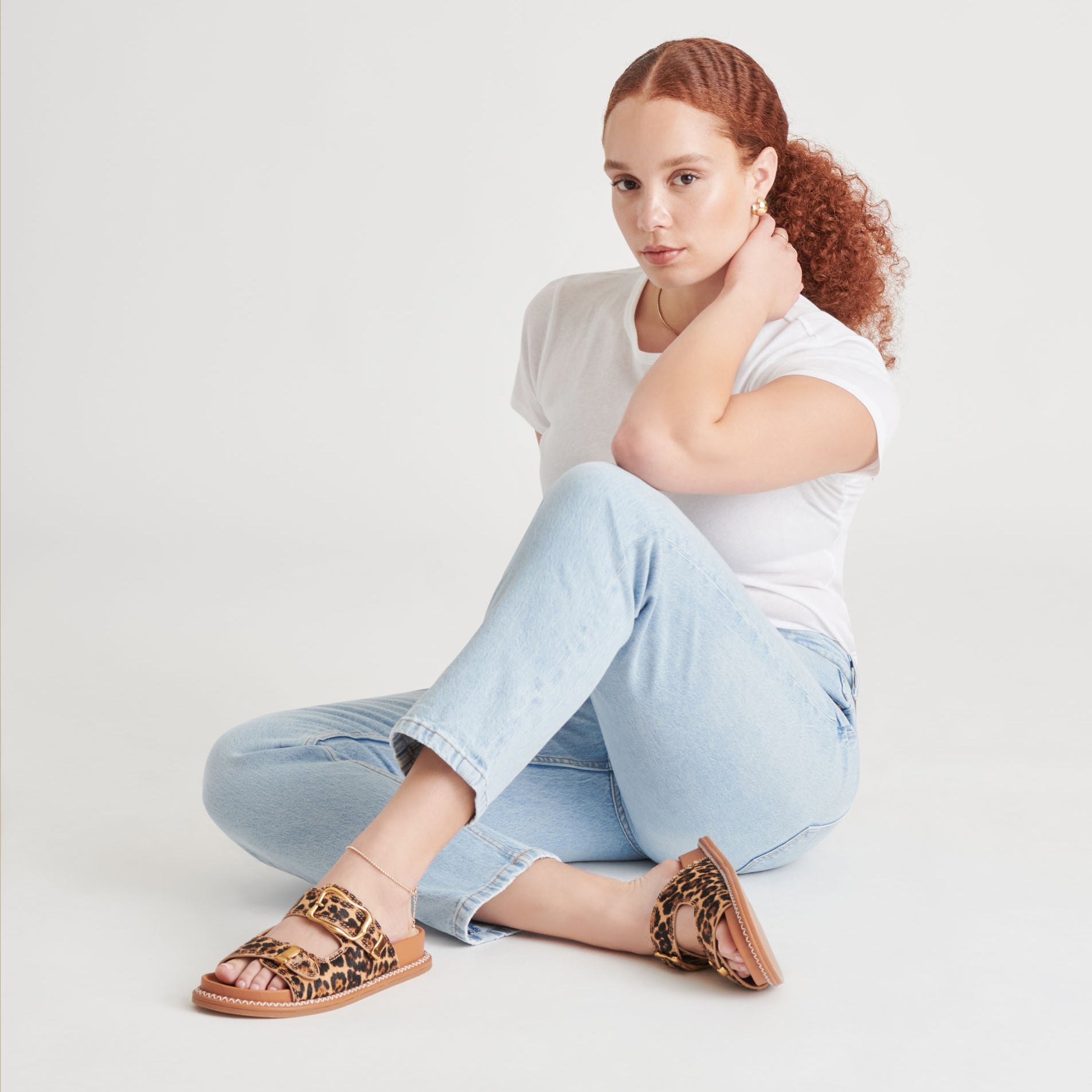 SEVANA Women's DK Leopard Calf Hair Sandals - Stylish & Comfortable Summer Shoes for Beach, Pool, and Casual Outings