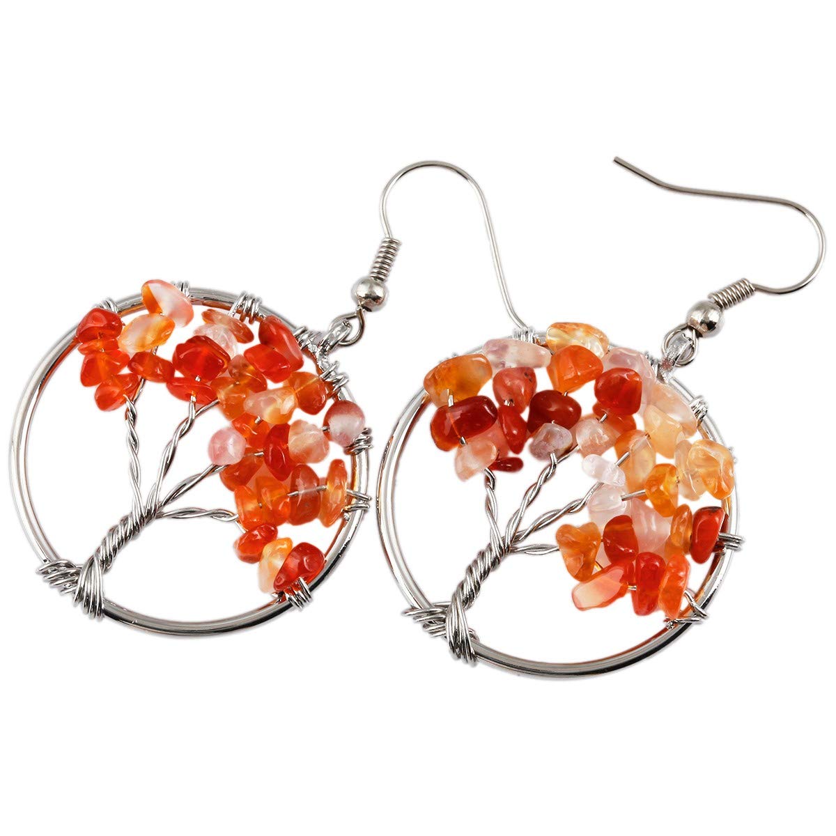 Nupuyai Crystal Dangle Earrings for Women - Elegant Tumbled Stone Hook Earrings | Boho Chic Jewelry for Parties, Weddings & Everyday Wear