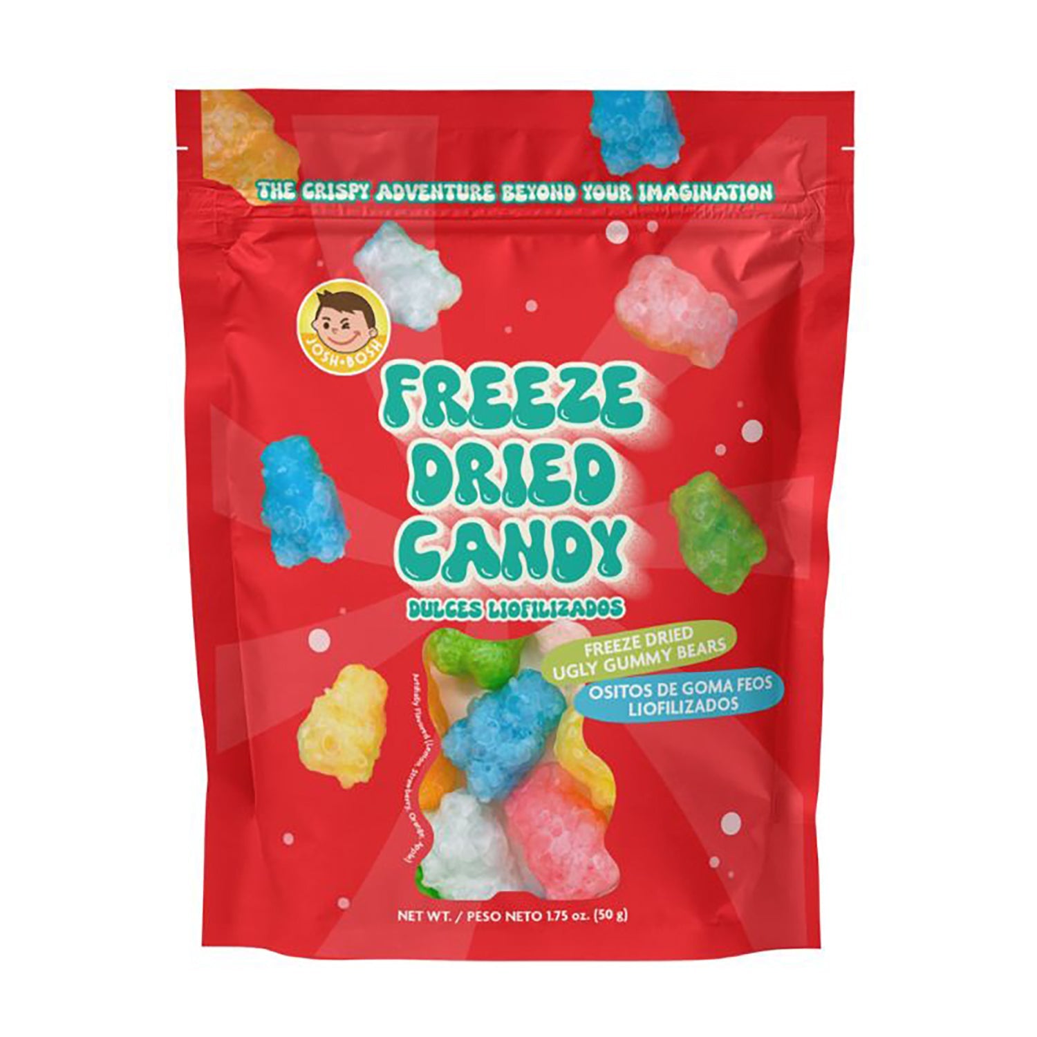 Freeze Dried Candy Ugly Gummy Bears by Josh Bosh - 1.75oz Resealable Bag | Sweet & Crunchy Snack for Parties, Hiking, Movie Nights & Gifts