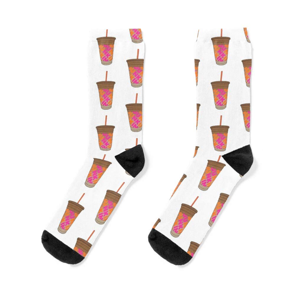 Dunkin' Donuts Iced Coffee Socks - Fun Novelty Socks for Coffee Lovers, Gift for Donut Fans - Perfect for Casual Wear, Coffee Dates & Gift Giving