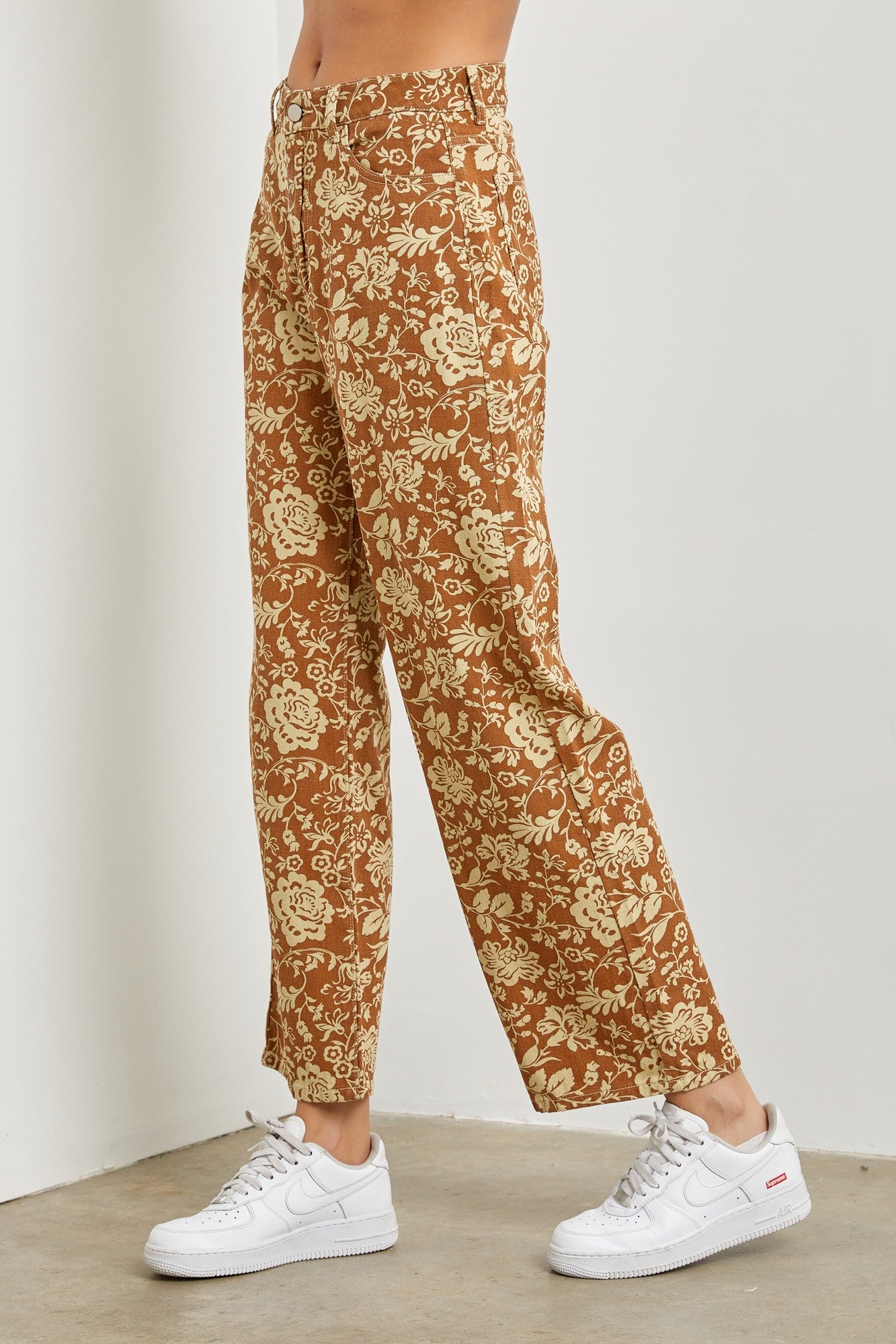 Golden Hour Floral Pants for Women - Boho High Waisted Wide Leg Trousers | Perfect for Summer Vacations, Beach Outings & Music Festivals