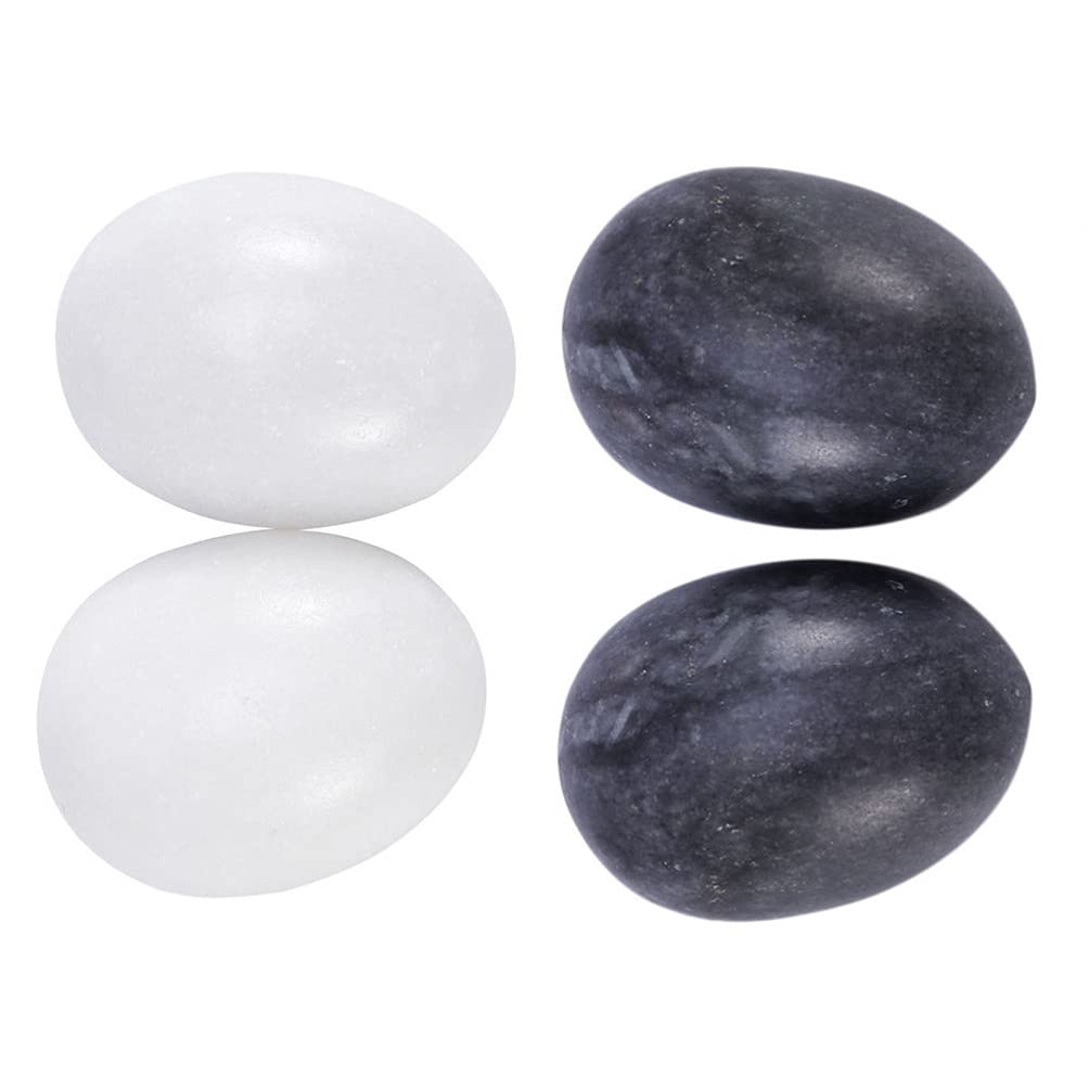 EXCEART 4pcs Natural Nephrite Jade Yoni Eggs for Women - Undrilled Pelvic Muscle Massage Stones for Kegel Exercises & Vaginal Wellness - Perfect for Yoga, Meditation, and Holistic Healing Practices