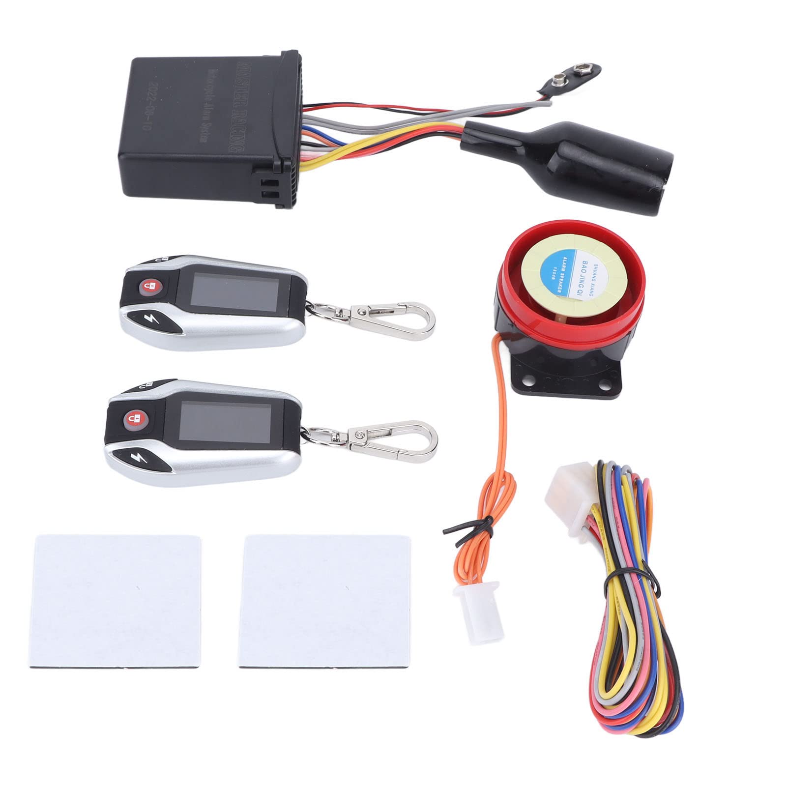 12V Motorcycle Alarm System with Remote Control & PKE Sensing - Anti Theft Security Device Kit for Motorcycles, ATVs & Offroad Vehicles (Includes Loud Alarm, Tire Pressure Monitor & White Case) - Perfect for Parking Security & Theft Prevention