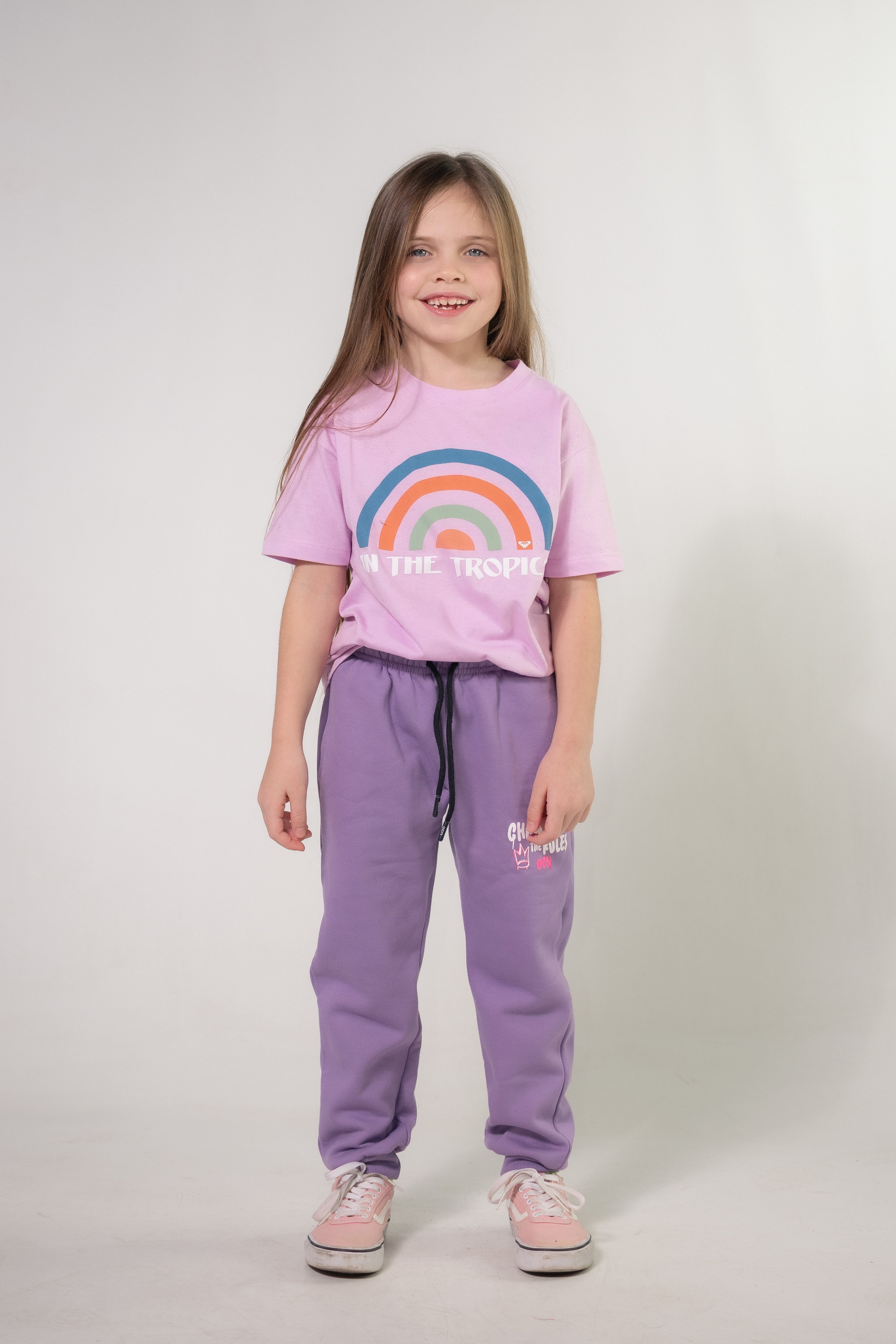 ROXY Kids MC Rainbow Road T-Shirt for Girls - Soft Cotton Short Sleeve Tee - Perfect for Playdates, School & Outdoor Adventures