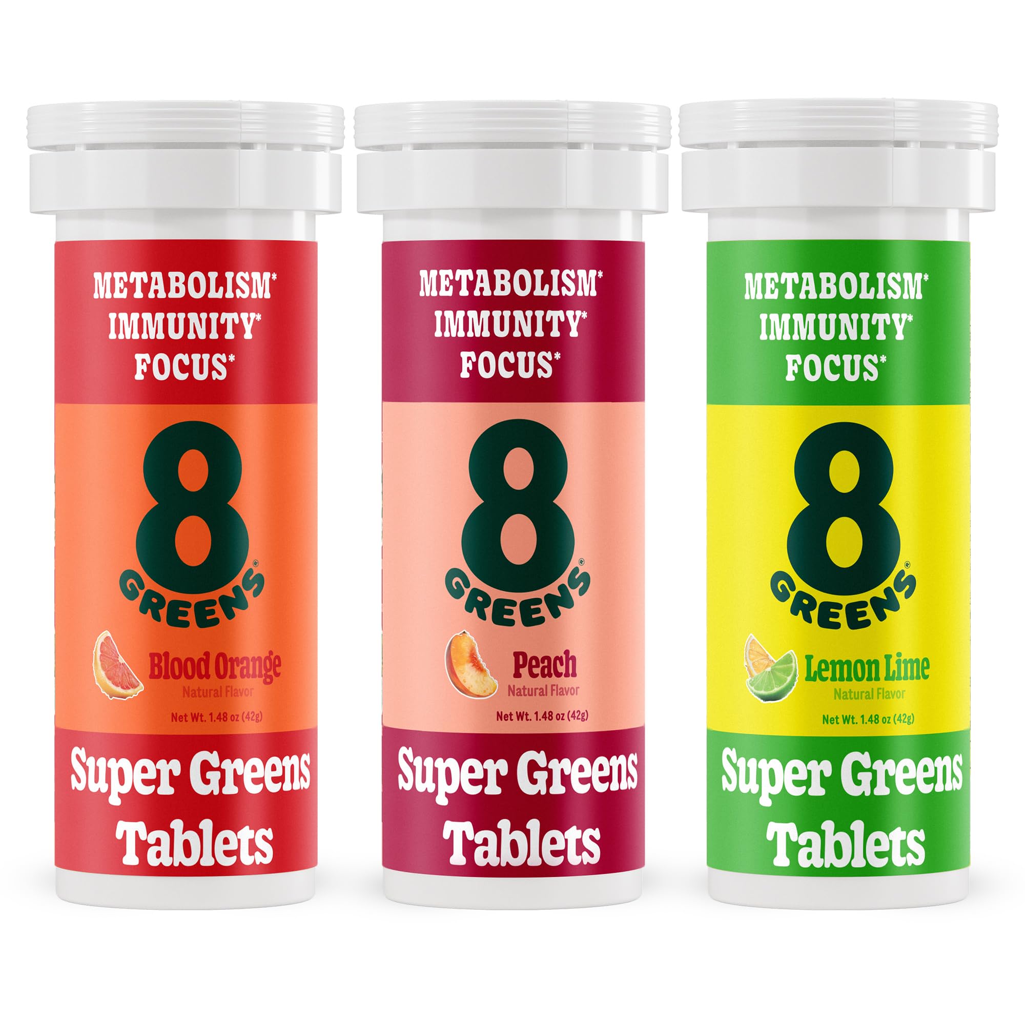 8Greens Supergreens Effervescent Tablets - Organic Superfood with Aloe Vera, Spirulina & Chlorella | Boosts Metabolism, Immunity & Focus | 30 Servings | Perfect for Daily Wellness, Detox & Energy Support