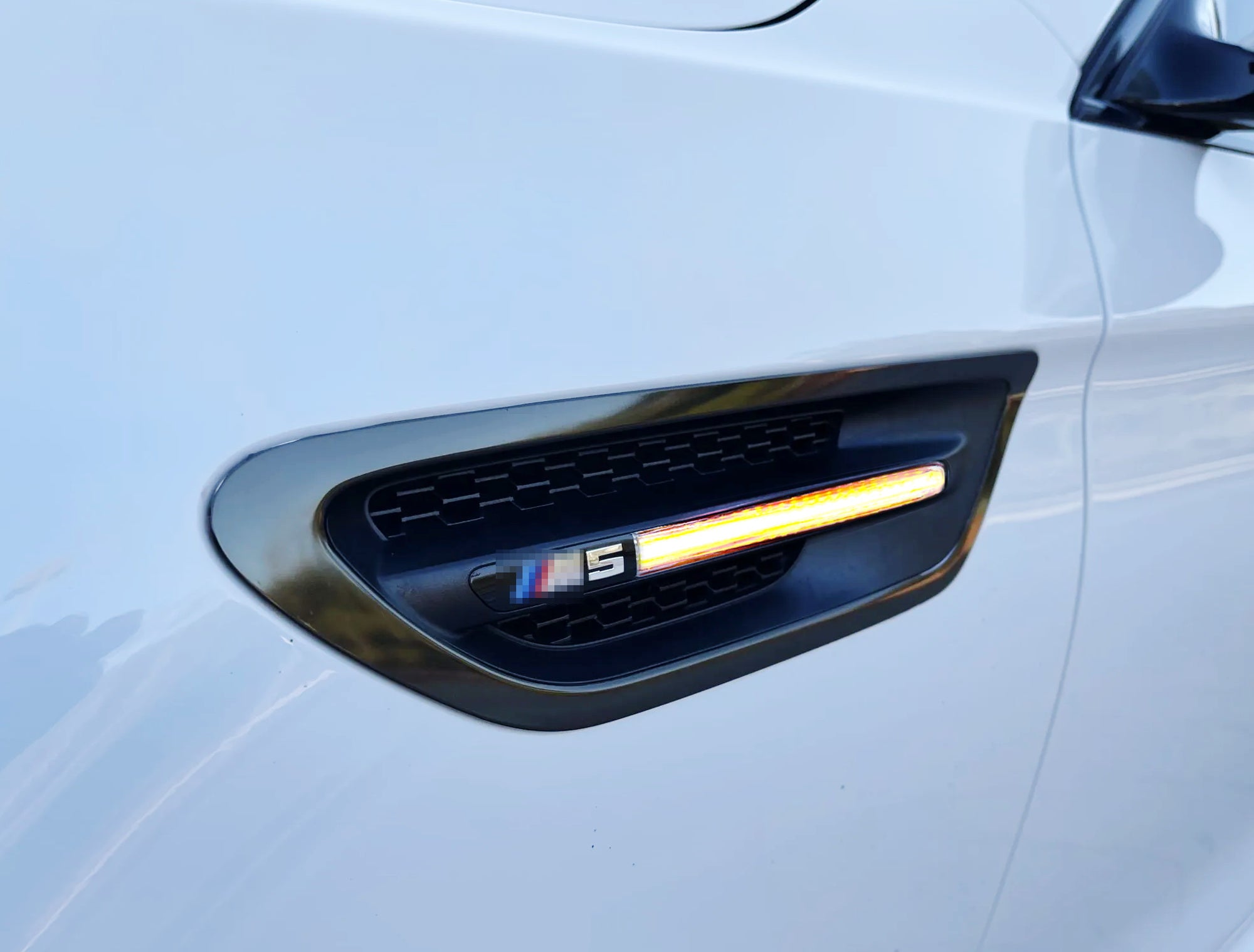 Amber LED Sequential Turn Signal Lights for BMW F10 M5 - Clear Lens Fender Grille Lights - Upgrade for Enhanced Visibility & Style (Perfect for Night Driving & Custom Car Mods)