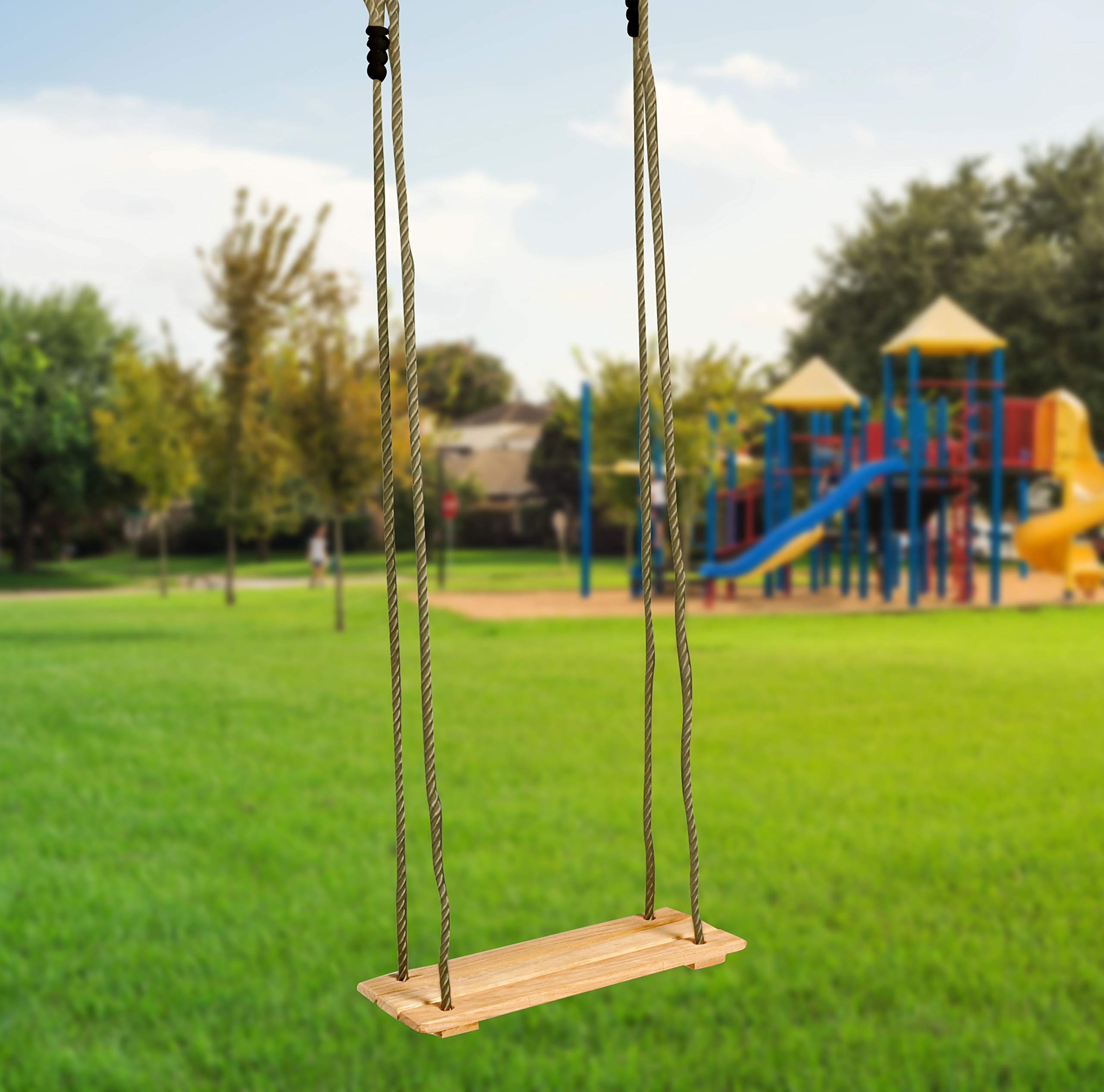 Small Foot Brettschaukel aus Holz – Indoor & Outdoor Schaukel bis 100 kg, ab 3 Jahren, Farbe Madera, Ideal für Garten, Terrasse & Kinderzimmer (Legler OHG 2020147)