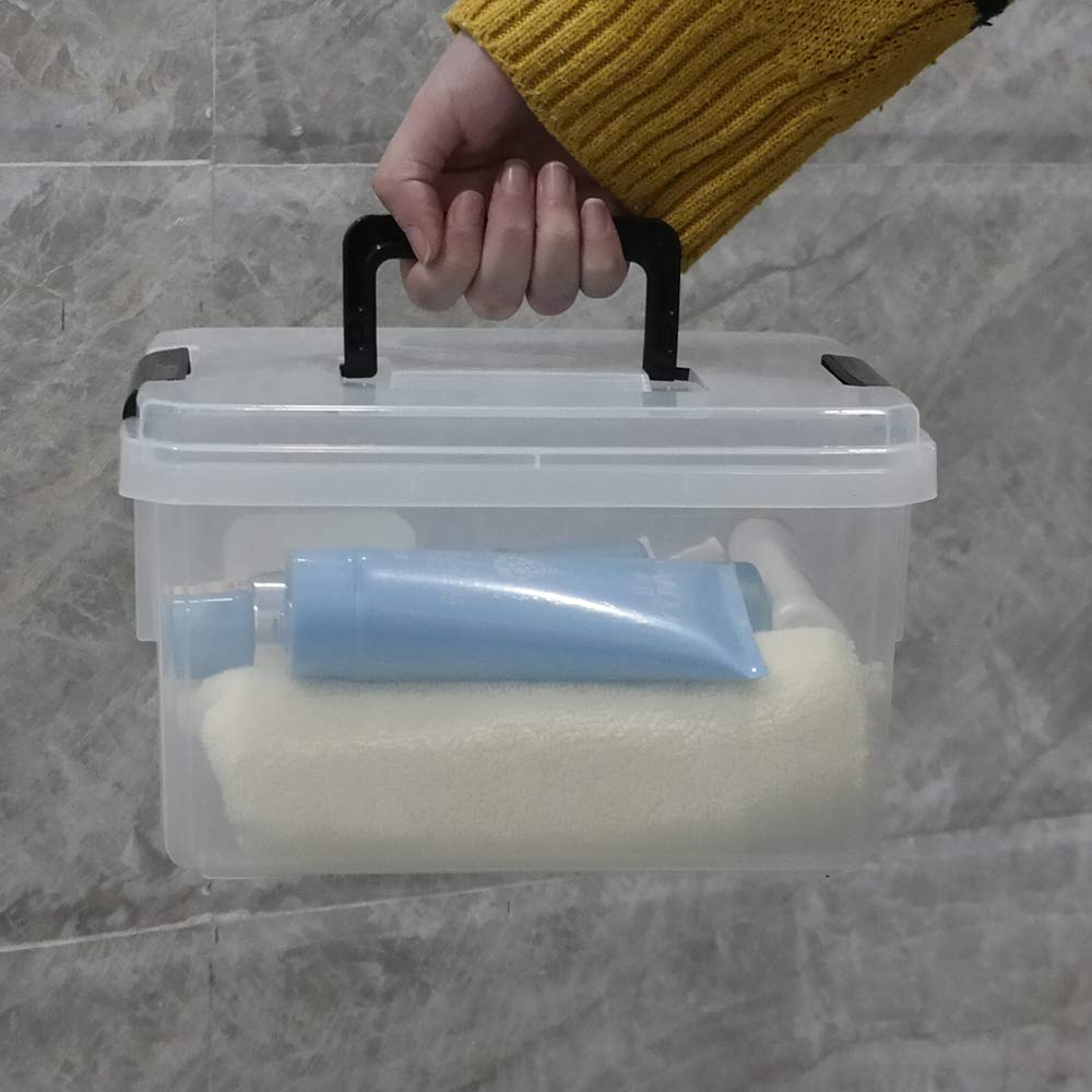 4.5L Clear Plastic Storage Box with Latch - 4-Pack Set for Home Organization, Kitchen Pantry, Office Supplies & Craft Storage