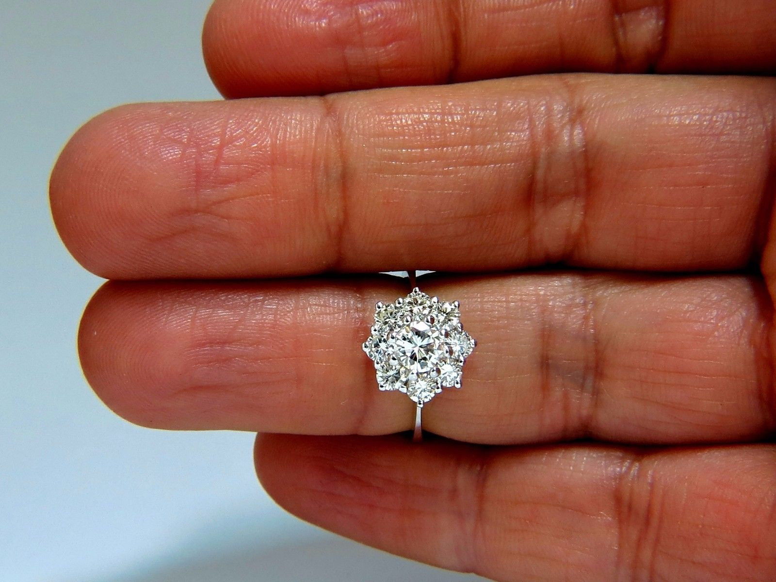 1.40ct Natural Diamond Cluster Ring in 14K Gold - Elegant Statement Jewelry for Weddings, Anniversaries & Special Occasions