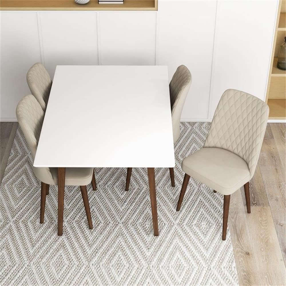 Mid Century Modern Kitchen Table and Chairs Set for 4 - Retro Dining Furniture for Small Spaces - Perfect for Breakfast Nooks, Apartments & Cozy Family Meals