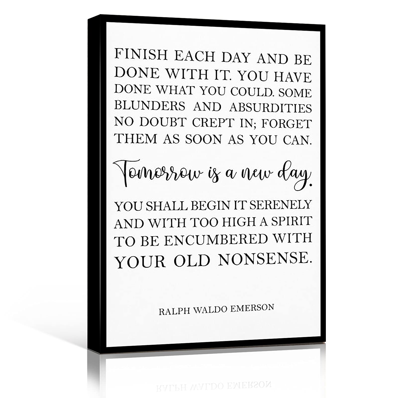 16x24 Framed Modern Canvas Wall Art - Small Office Decor, Inspirational & Printable Wall Art for Home & Workspace | Motivational Quote 'Finish Each Day And Be Done With It' | Perfect for Living Room, Bedroom or Office Decor
