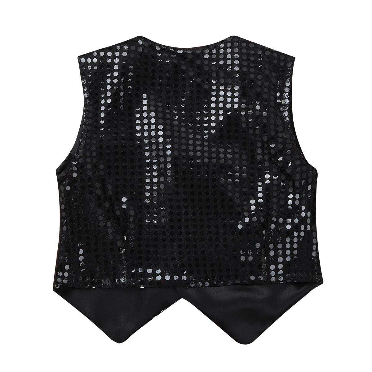 Kids Boys Girls Sequined Vest - Sparkling Hip-Hop Dance Costume for Street Performance | Waistcoat Crop Top for Dance Shows & Parties