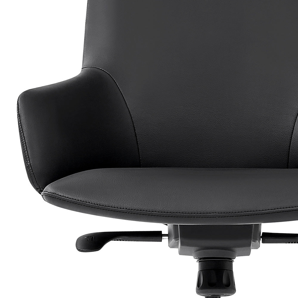 CRUZ Ergonomic High Back Office Chair - Black - Adjustable Lumbar Support & Tilt Mechanism for Home & Office Workspace