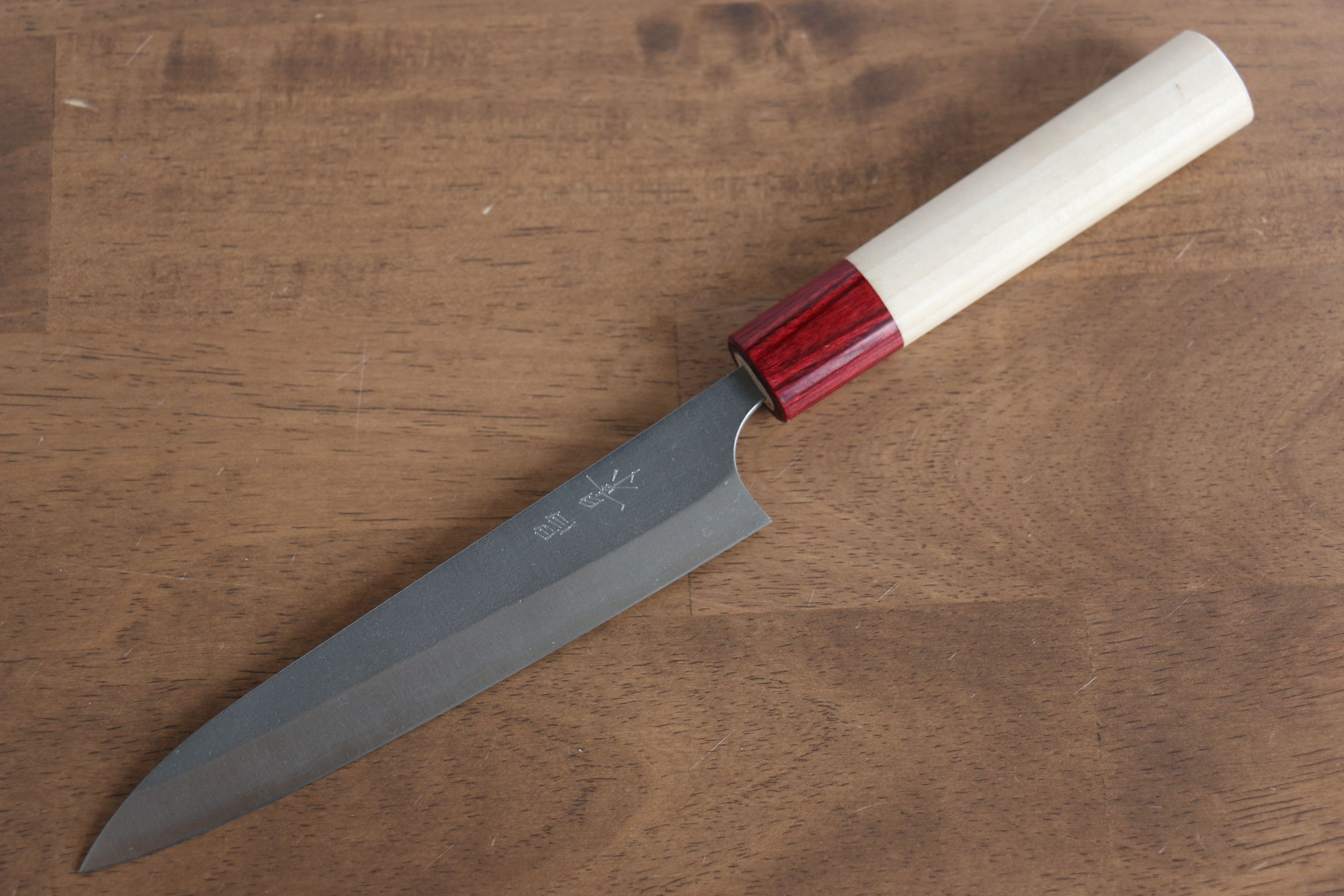 Masakage Yuki White Steel No.2 Nashiji Petty Utility Knife 120mm - Japanese Magnolia Handle - Perfect for Slicing, Peeling & Precision Kitchen Tasks