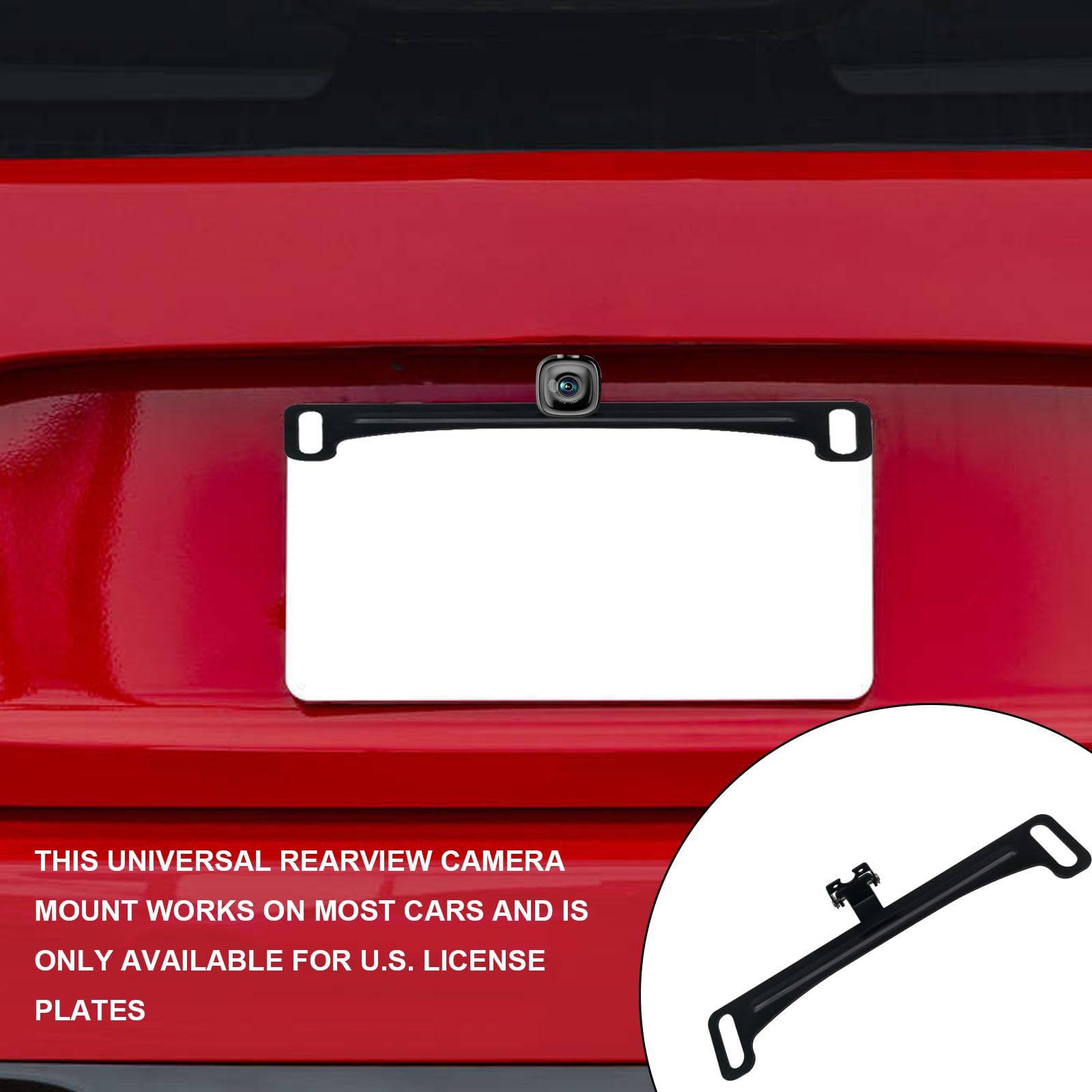 Universal Car Rear View Camera License Plate Bracket - Waterproof Backup Camera Mount Kit for Easy Installation | Perfect for Parking, Reversing & Night Driving Safety