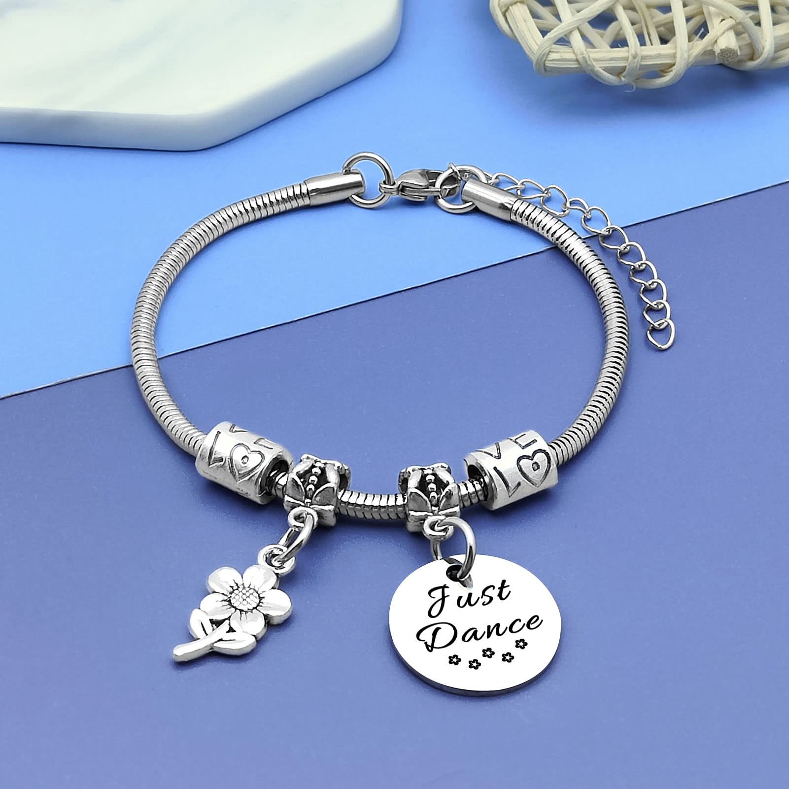 Dance Team Appreciation Gifts - Stainless Steel Bracelet Bangle for Dancers, Dance Teachers, Valentines Day, Birthday - Perfect for Dance Performances, Rehearsals, and Dance Studio Celebrations