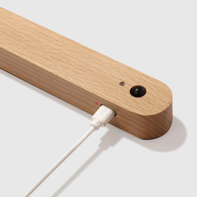 IllumiKey Magnetic Wooden Key Holder with Sensor Nightlight - Organize Keys & Find Them Easily in the Dark - Perfect for Entryway, Bedroom, or Office